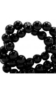 Opaque glass beads 4mm Black
